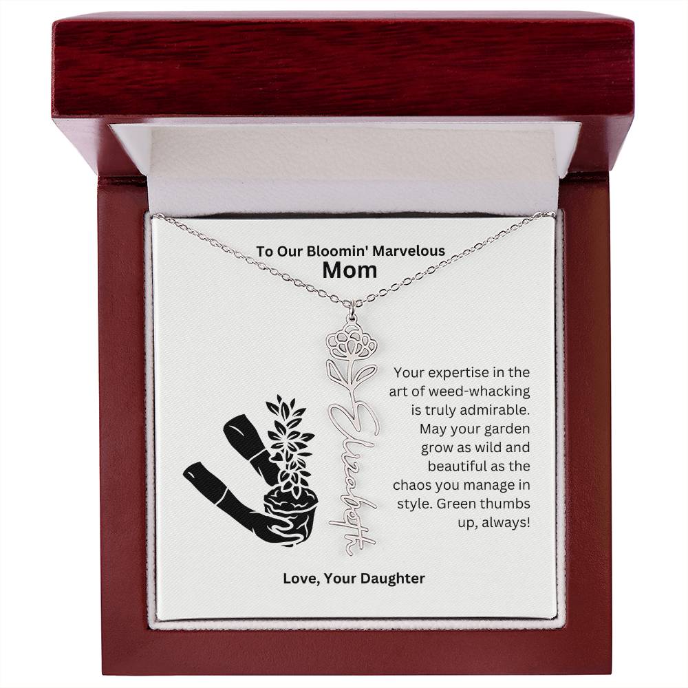 Mom - Garden Grow As Wild Flower Name Necklace