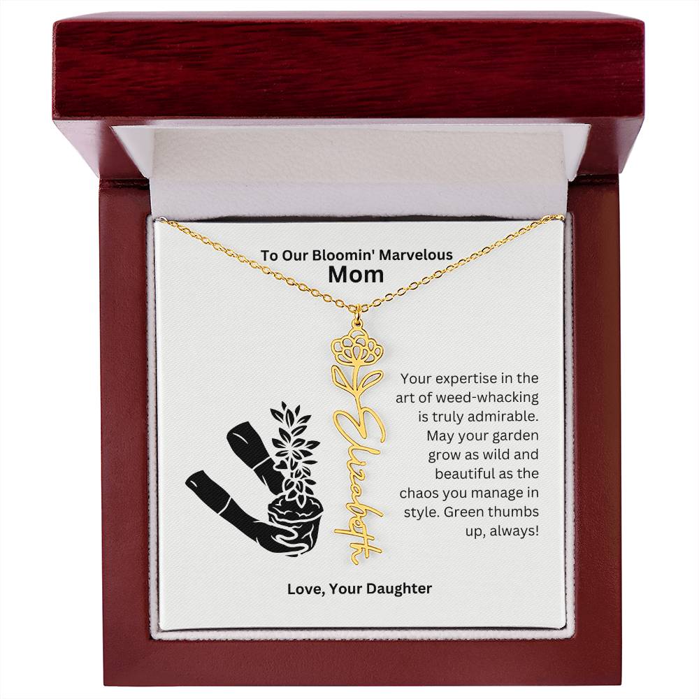 Mom - Garden Grow As Wild Flower Name Necklace