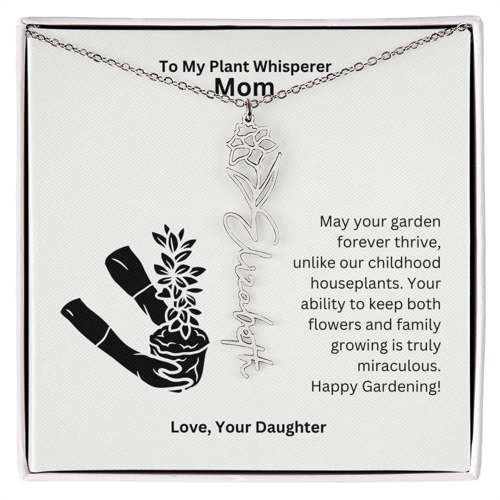 Mom - Keep Both Flowers and Family Growing Flower Name Necklace