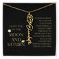 Love You To Moon and Saturn - Connection Remains Eternally Strong and True Flower Name Necklace