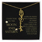 Love You To Moon and Saturn - My Puzzle Piece Flower Name Necklace