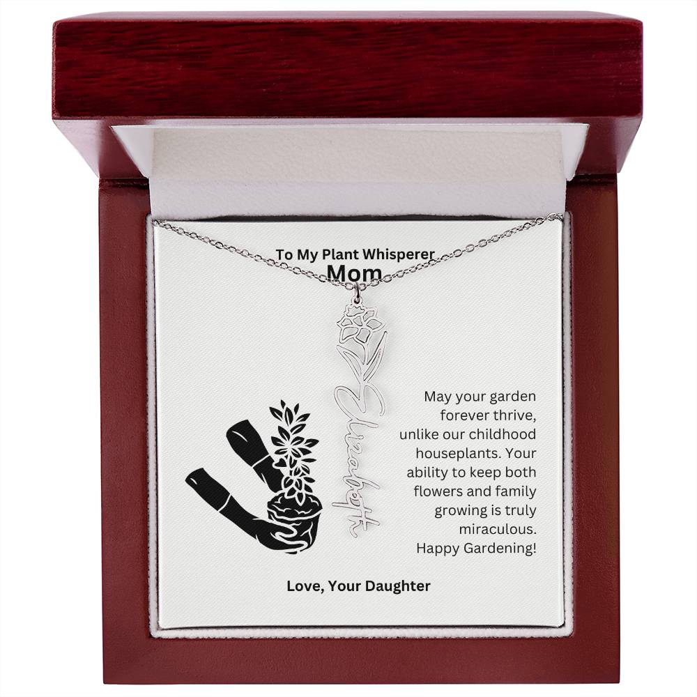 Mom - Keep Both Flowers and Family Growing Flower Name Necklace