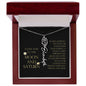 Love You To Moon and Saturn - Connection Remains Eternally Strong and True Flower Name Necklace