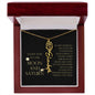 Love You To Moon and Saturn - Connection Remains Eternally Strong and True Flower Name Necklace