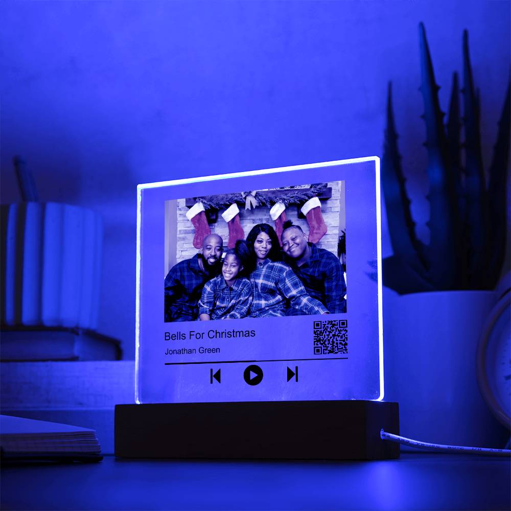 Song Name Black Christmas Family Square Acrylic Plaque