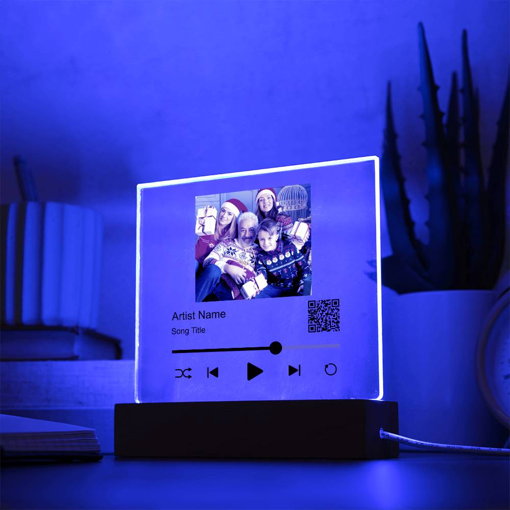 White Christmas Family Song Plaque  Square Acrylic Plaque