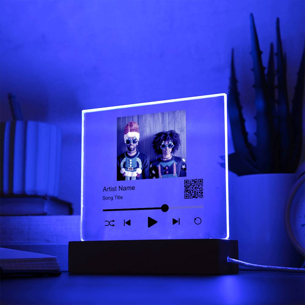 Black Christmas Couple Song Plaque  Square Acrylic Plaque