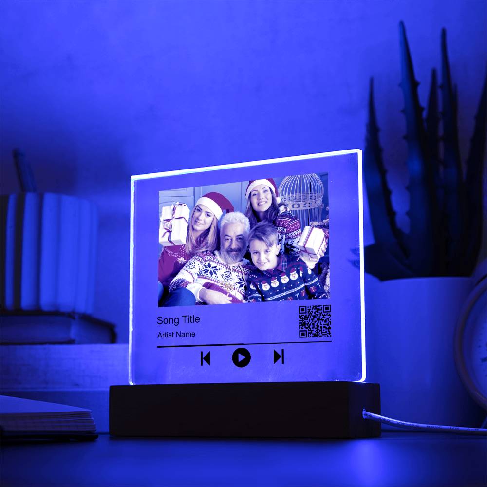 White Christmas Family No Name Square Acrylic Plaque