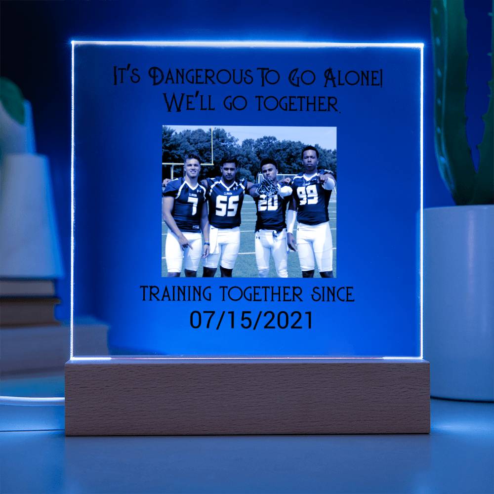 Best Friends Male Football Training Acrylic Square