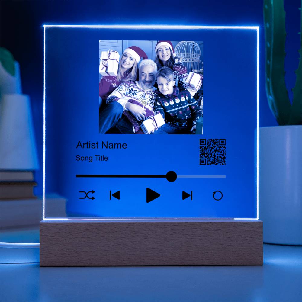 White Christmas Family Song Plaque  Square Acrylic Plaque