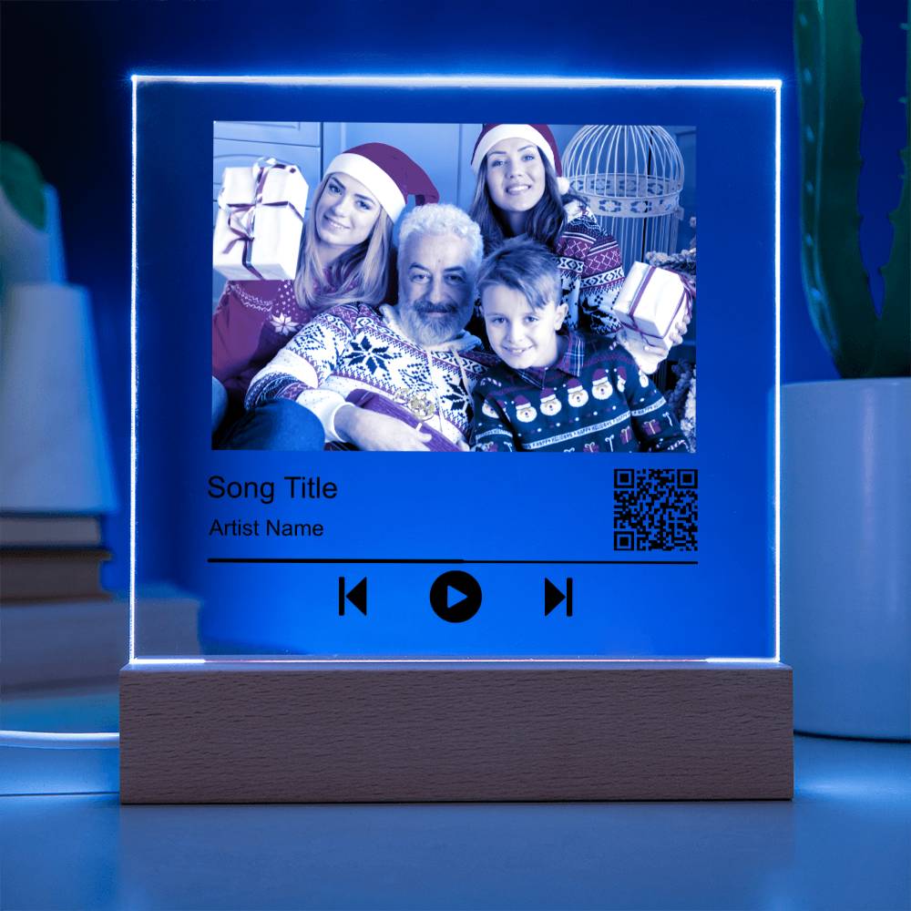White Christmas Family No Name Square Acrylic Plaque