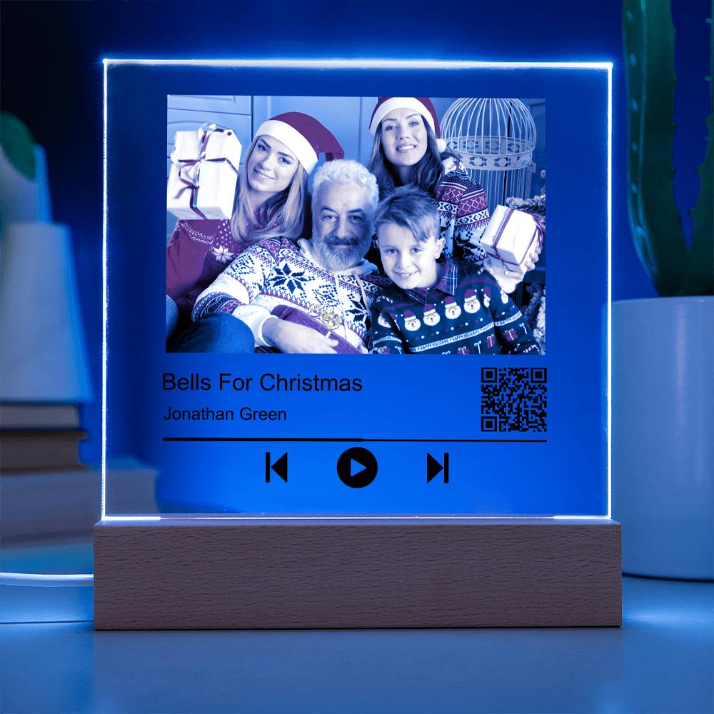 Song Name White Christmas Family Square Acrylic Plaque