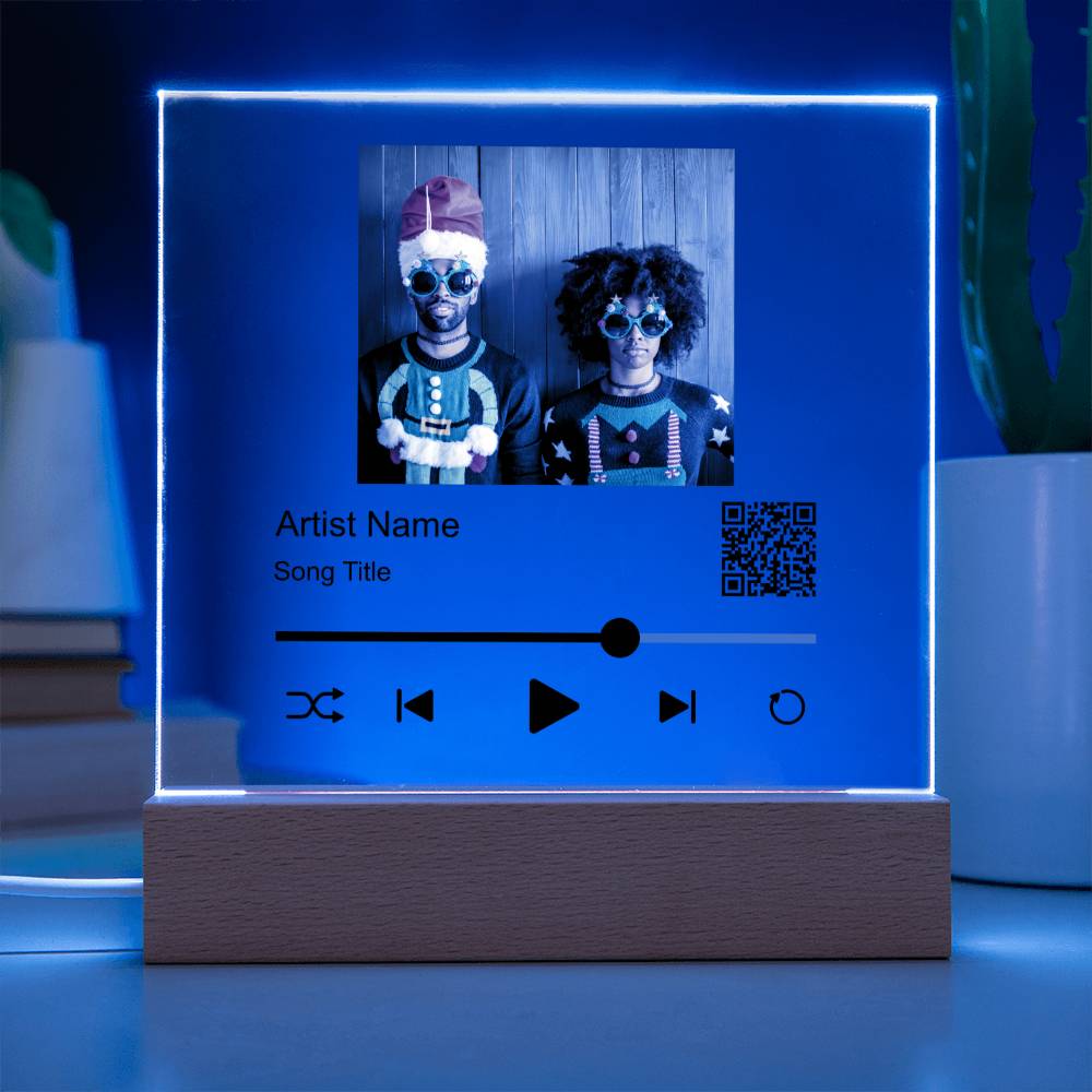 Black Christmas Couple Song Plaque  Square Acrylic Plaque