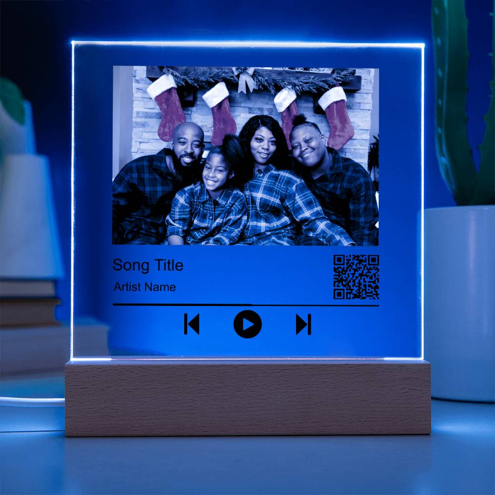 Black Christmas Family No Name Square Acrylic Plaque