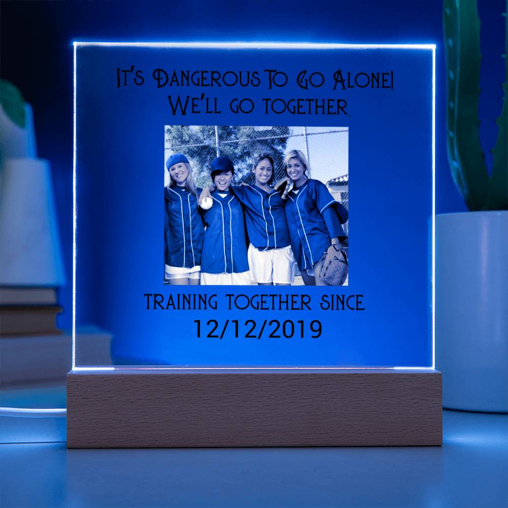 Best Friends Softball Training Acrylic Square