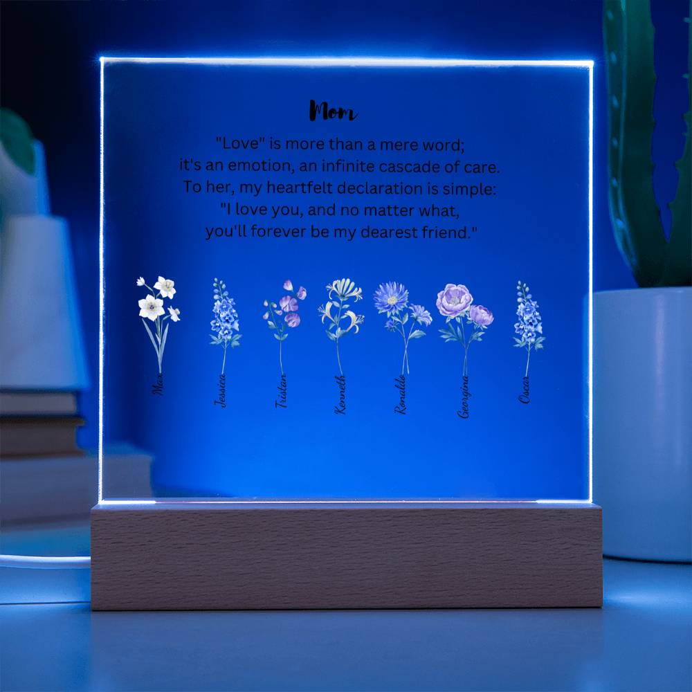 Mom Love Is More Than A Mere Word 7 Names Acrylic Square