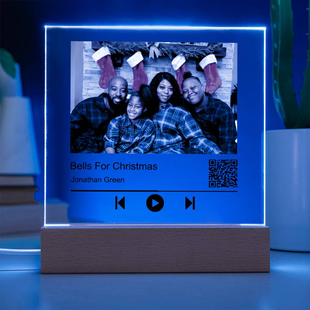 Song Name Black Christmas Family Square Acrylic Plaque