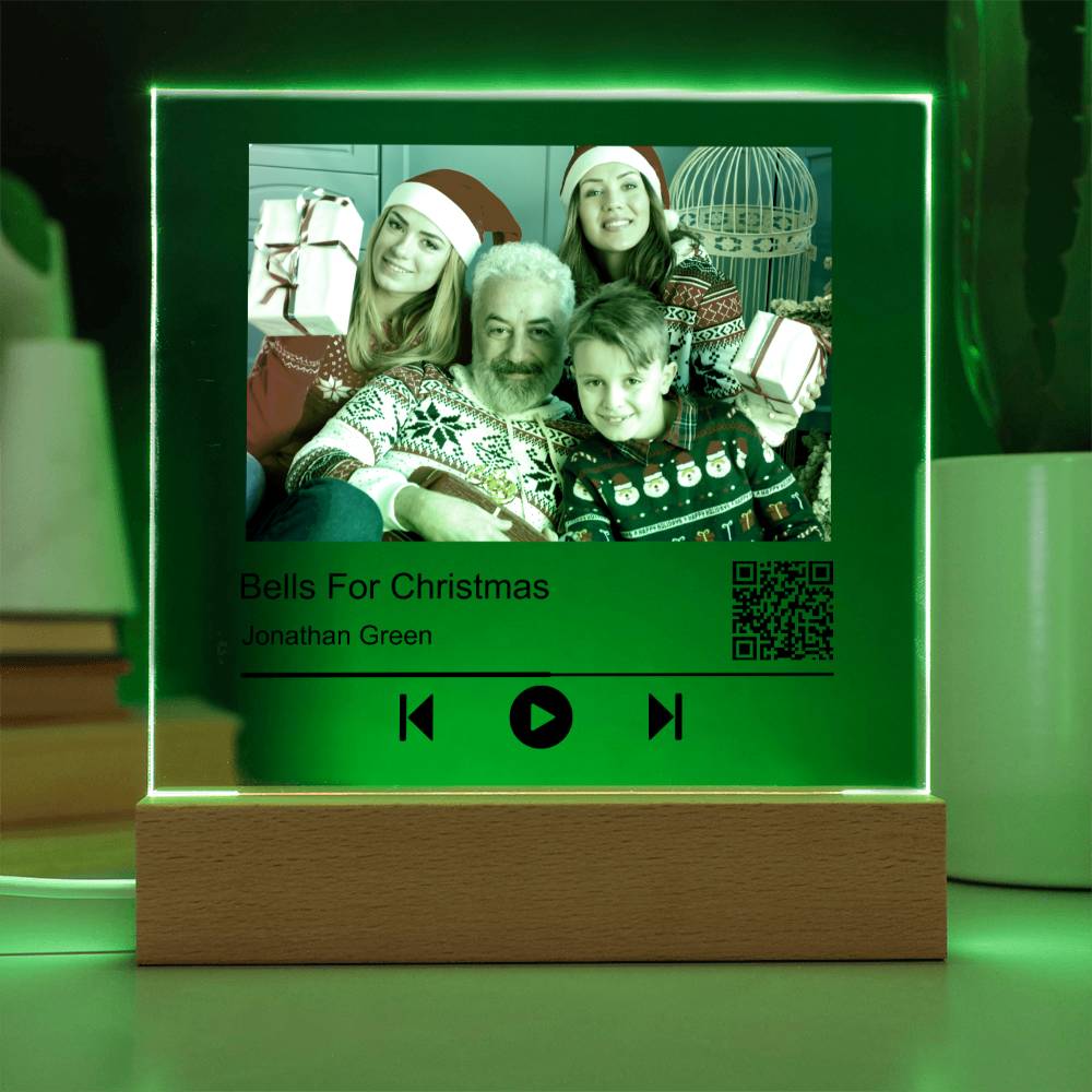 Song Name White Christmas Family Square Acrylic Plaque
