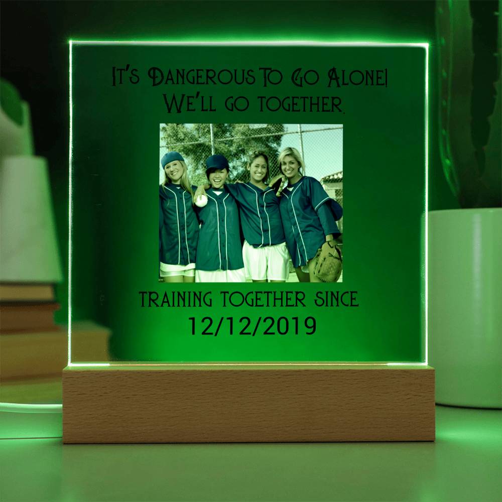 Best Friends Softball Training Acrylic Square