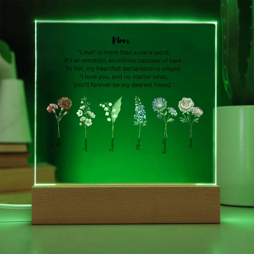Mom Love Is More Than A Mere Word 6 Names Acrylic Square