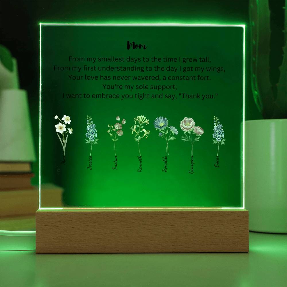 Mom Embrace You Tight 7 Names  Acrylic Square