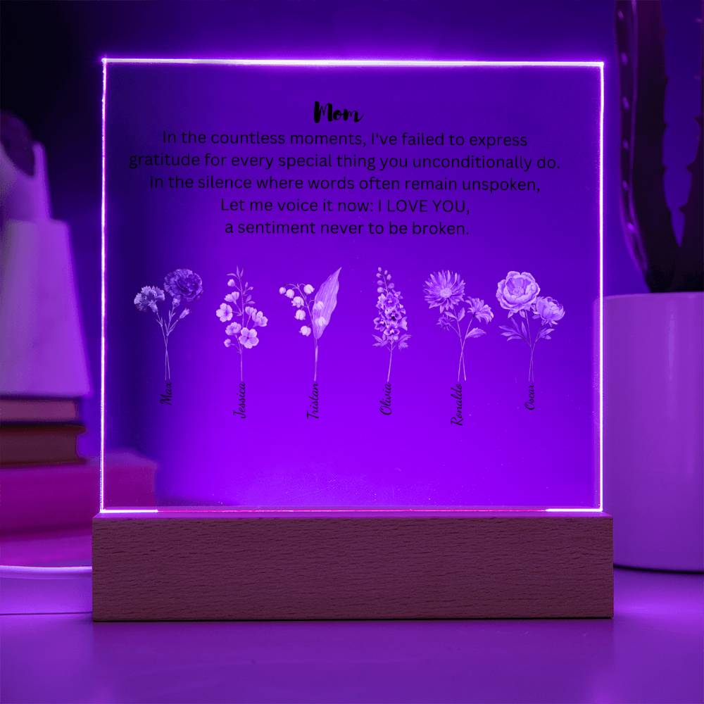 Mom Failed to Express Gratitude 6 Names  Acrylic Square