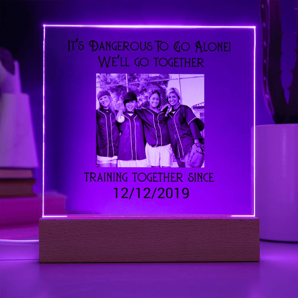 Best Friends Softball Training Acrylic Square