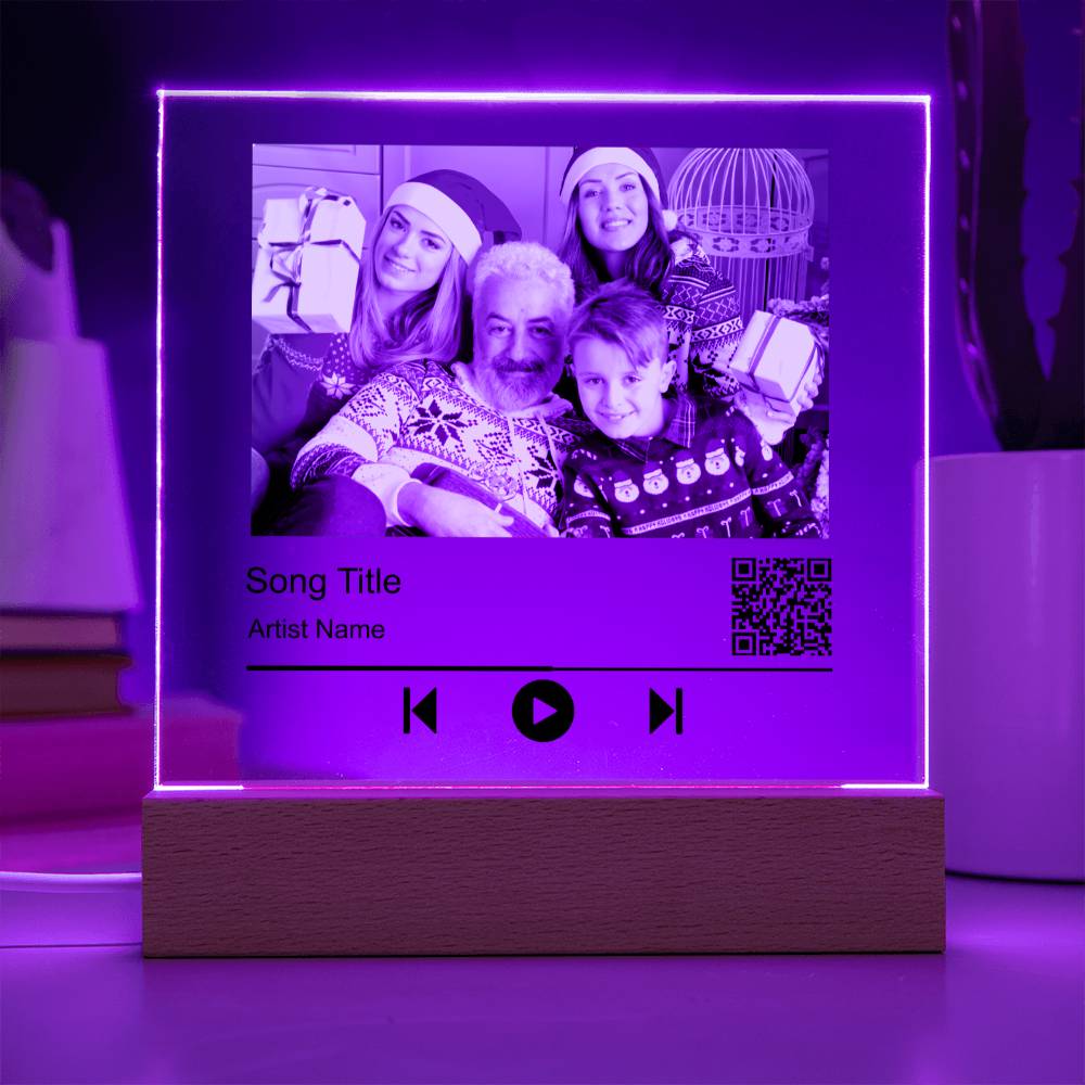 White Christmas Family No Name Square Acrylic Plaque