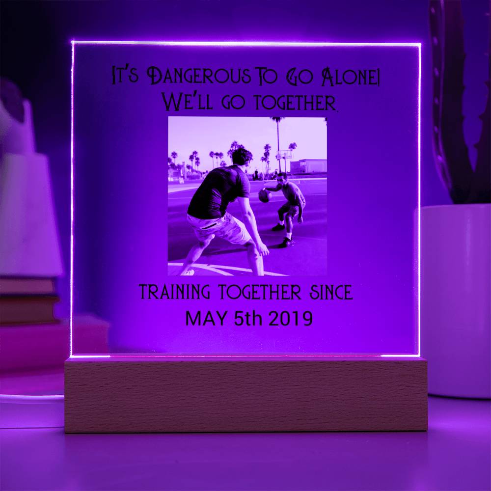 Best Friends Playing Basketball Training Acrylic Square