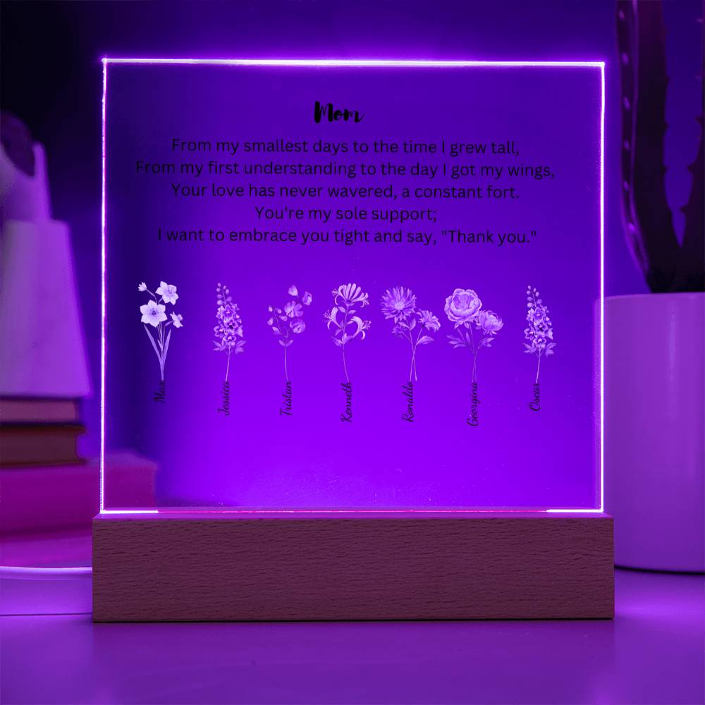 Mom Embrace You Tight 7 Names  Acrylic Square