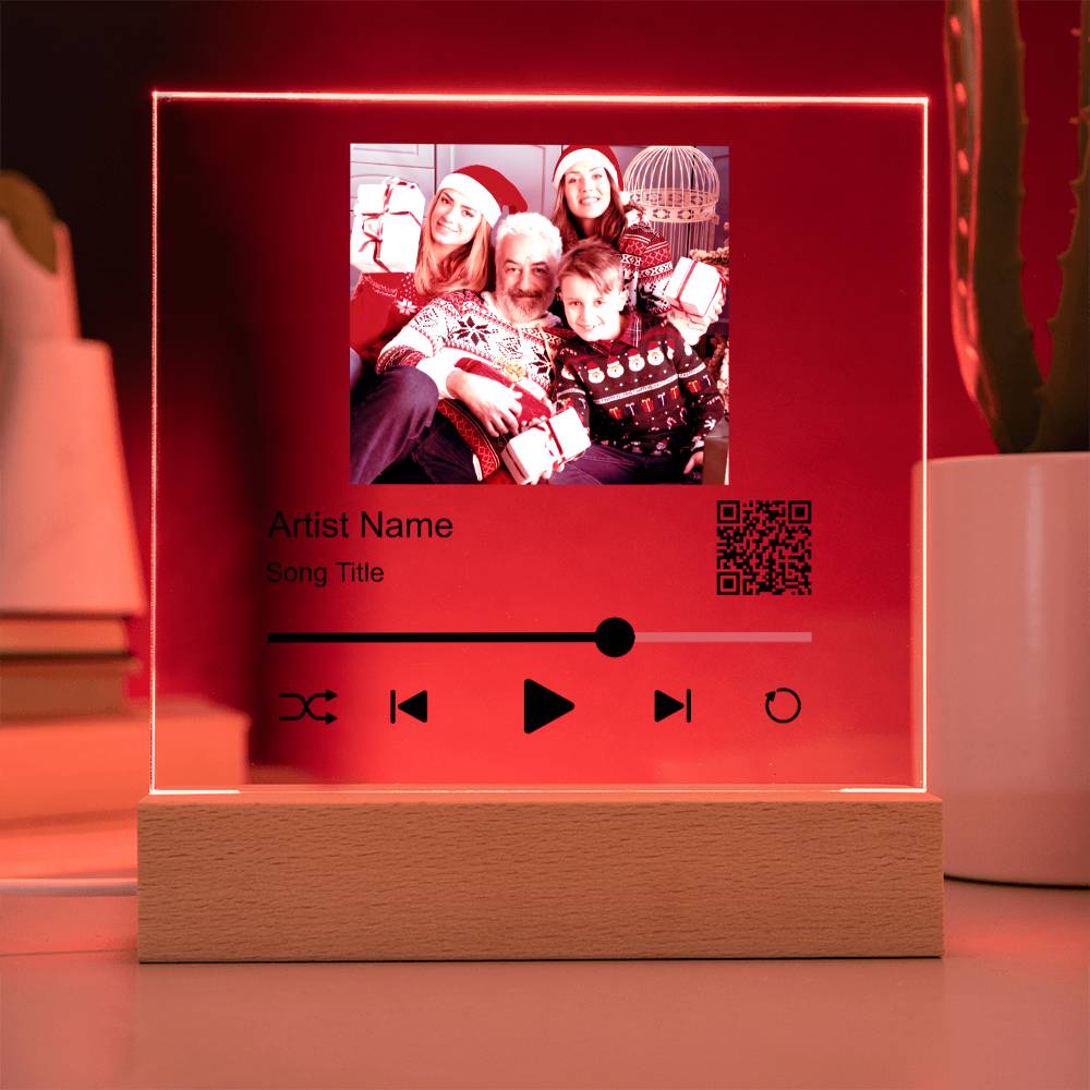 White Christmas Family Song Plaque  Square Acrylic Plaque