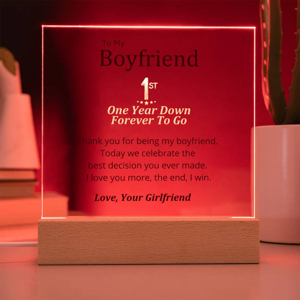 Boyfriend - Best Decision Square Acrylic Plaque