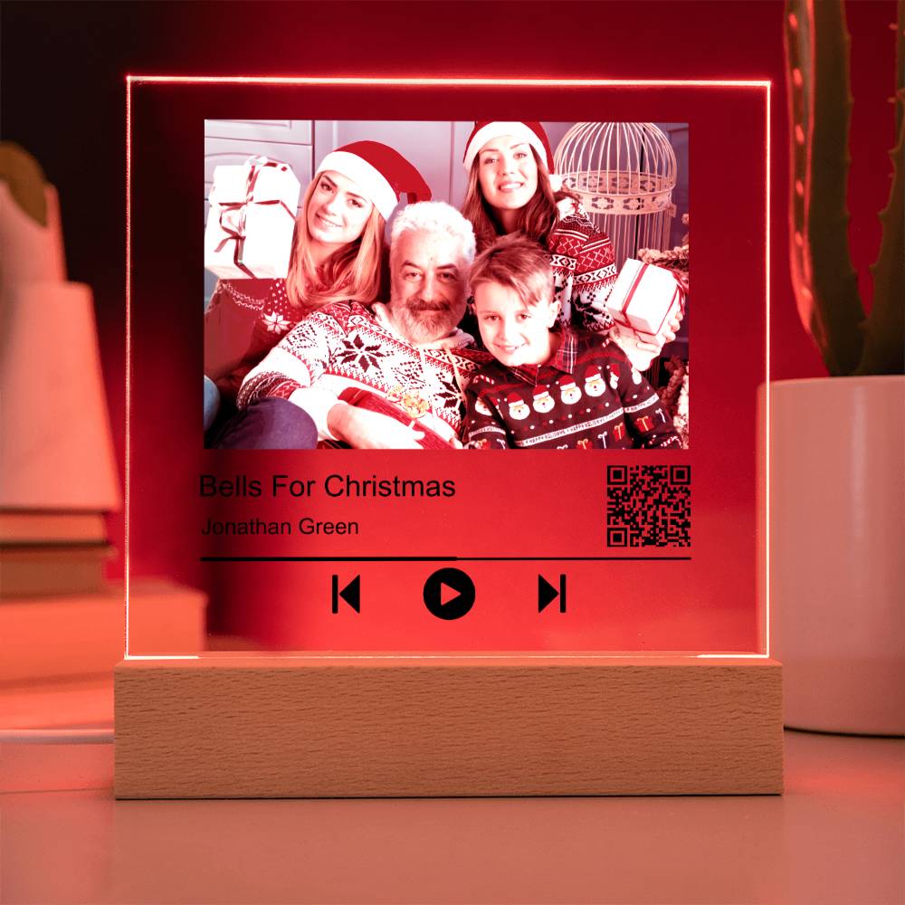 Song Name White Christmas Family Square Acrylic Plaque