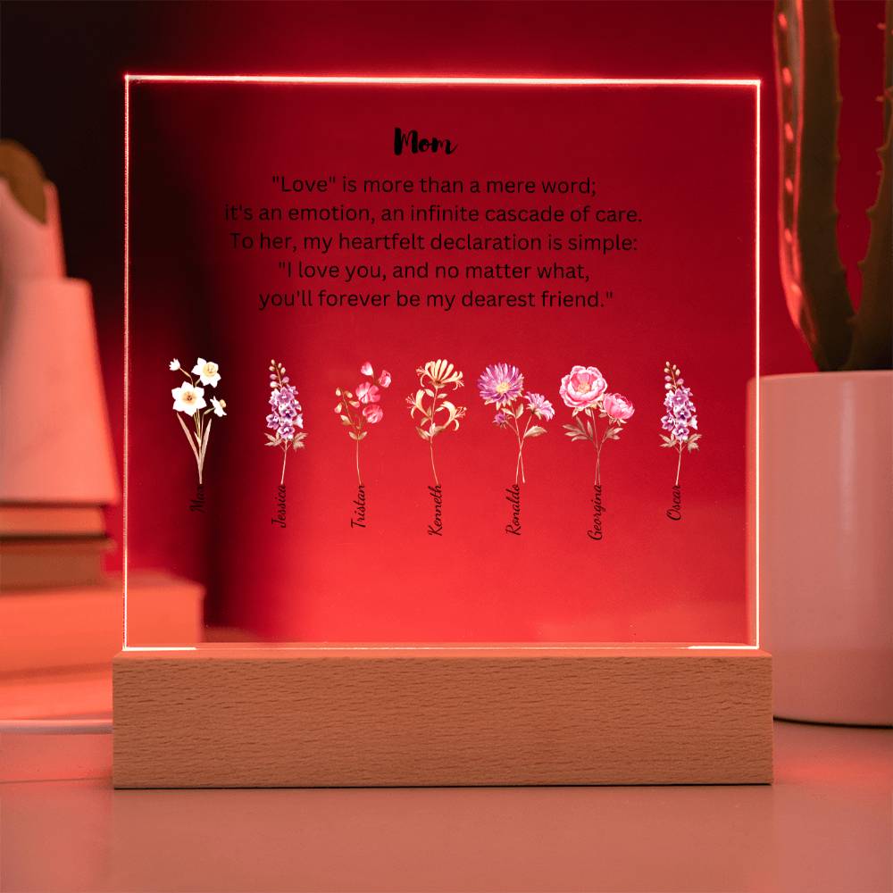 Mom Love Is More Than A Mere Word 7 Names Acrylic Square