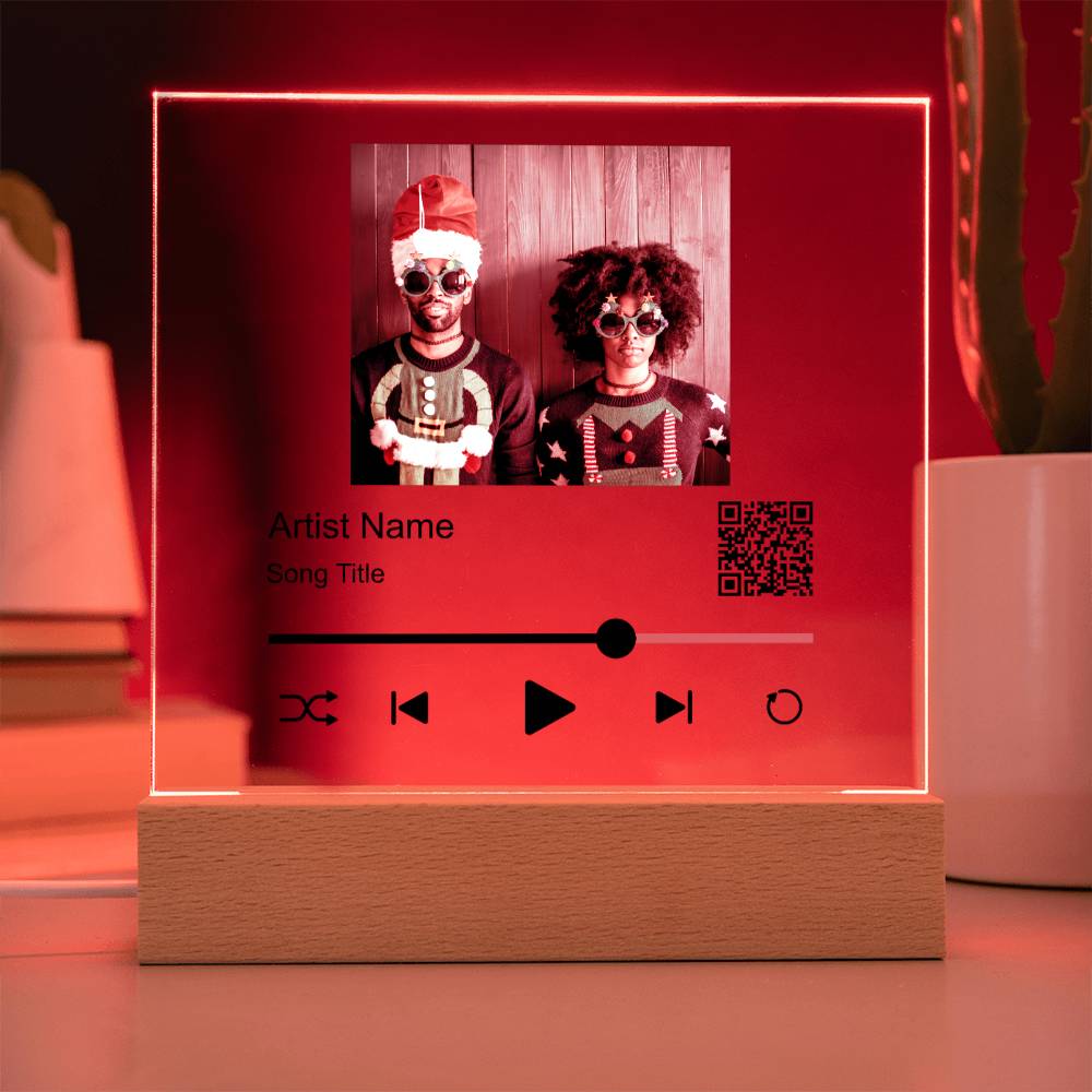 Black Christmas Couple Song Plaque  Square Acrylic Plaque