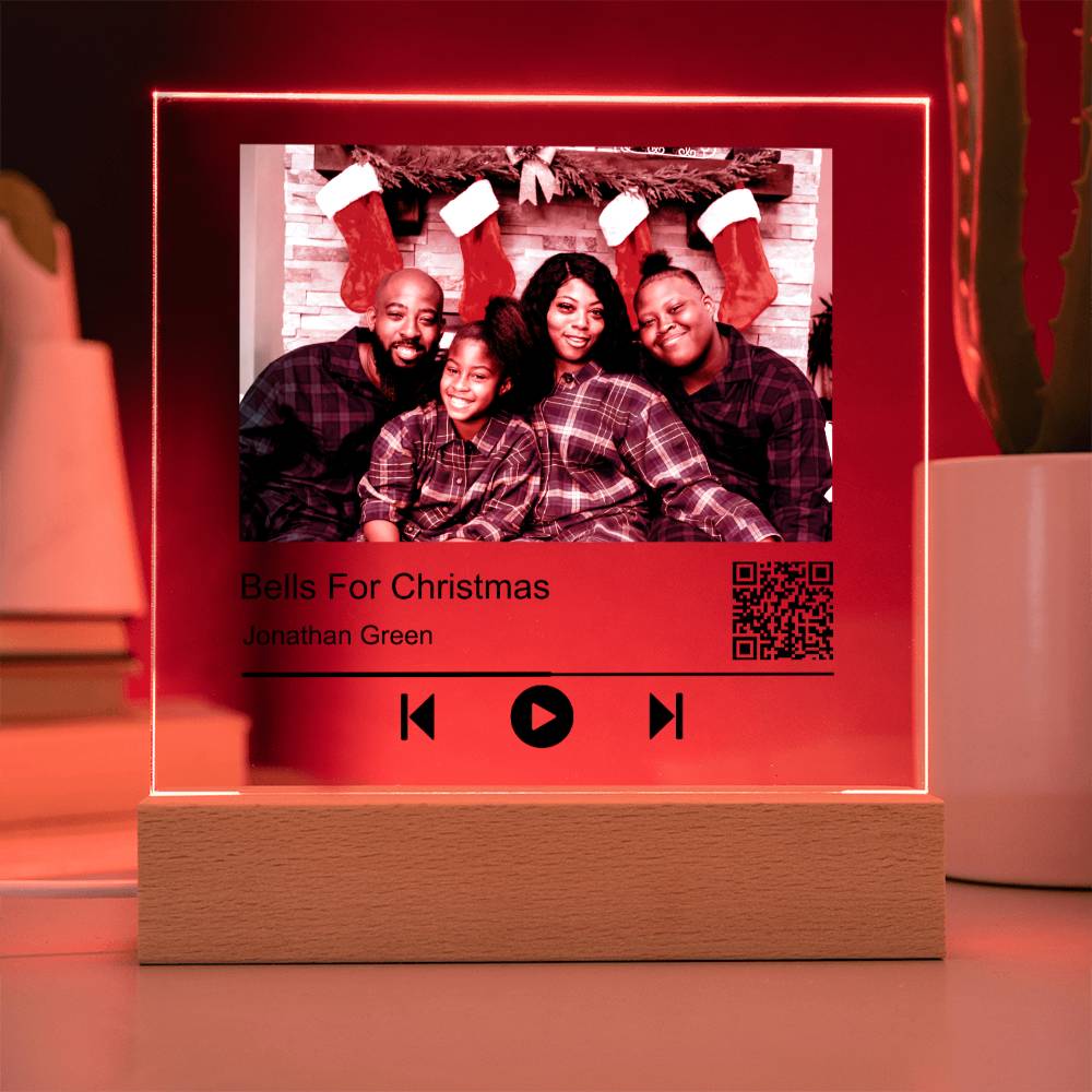 Song Name Black Christmas Family Square Acrylic Plaque
