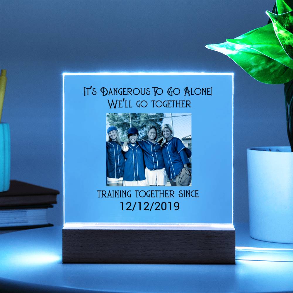 Best Friends Softball Training Acrylic Square