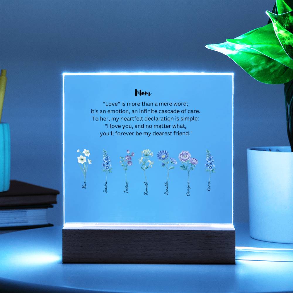 Mom Love Is More Than A Mere Word 7 Names Acrylic Square