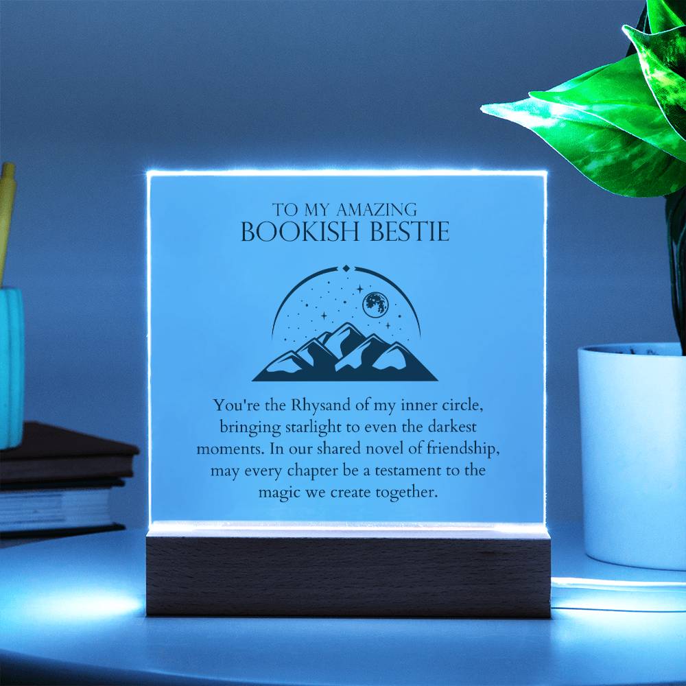 Bookish Bestie o SHared Novel of Friendship Acrylic Square