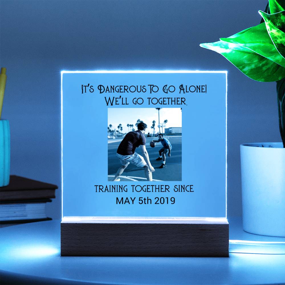 Best Friends Playing Basketball Training Acrylic Square