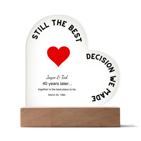Personalized Printed Heart Acrylic Plaque