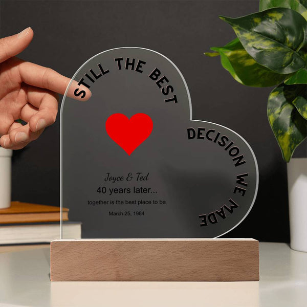 Personalized Printed Heart Acrylic Plaque