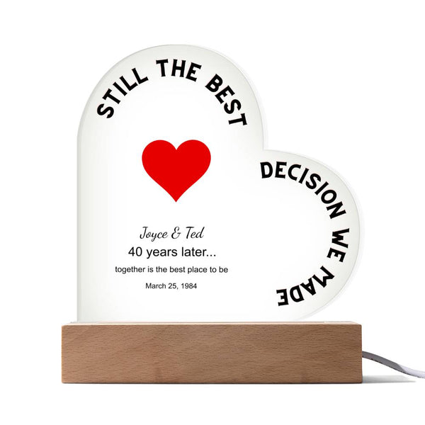 Personalized Printed Heart Acrylic Plaque