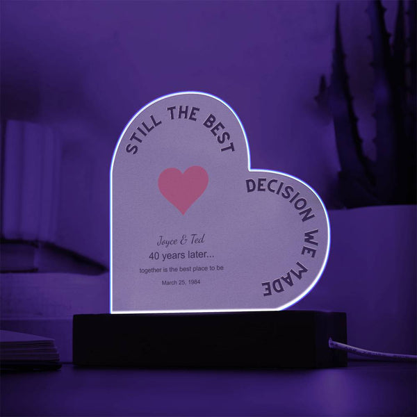Personalized Printed Heart Acrylic Plaque