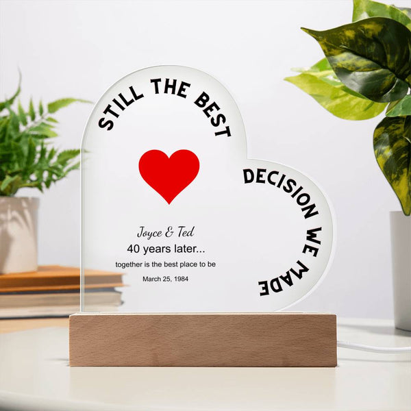 Personalized Printed Heart Acrylic Plaque