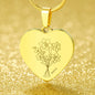Name - Lurve™ MAR Daffodil, Cherry Blossom Engraved Heart Necklace