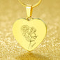 Name - Lurve™ JUN Rose, Honeysuckle Engraved Heart Necklace