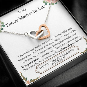 Lurve™ Future Mother In Law - Bring Me You, Piece of Your Heart Interlocking Hearts Necklace