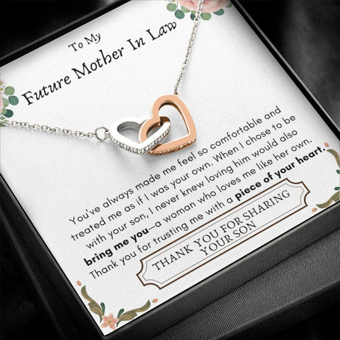 Lurve™ Future Mother In Law - Bring Me You, Piece of Your Heart Interlocking Hearts Necklace