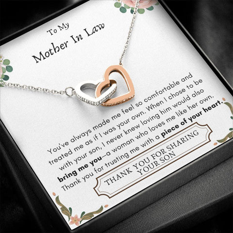 Lurve™ Mother In Law - Bring Me You, Piece of Your Heart Interlocking Hearts Necklace